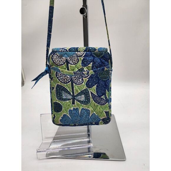 Vera Bradley Blue & Green Quilted Crossbody Bag With Floral Pattern - Picture 3 of 8